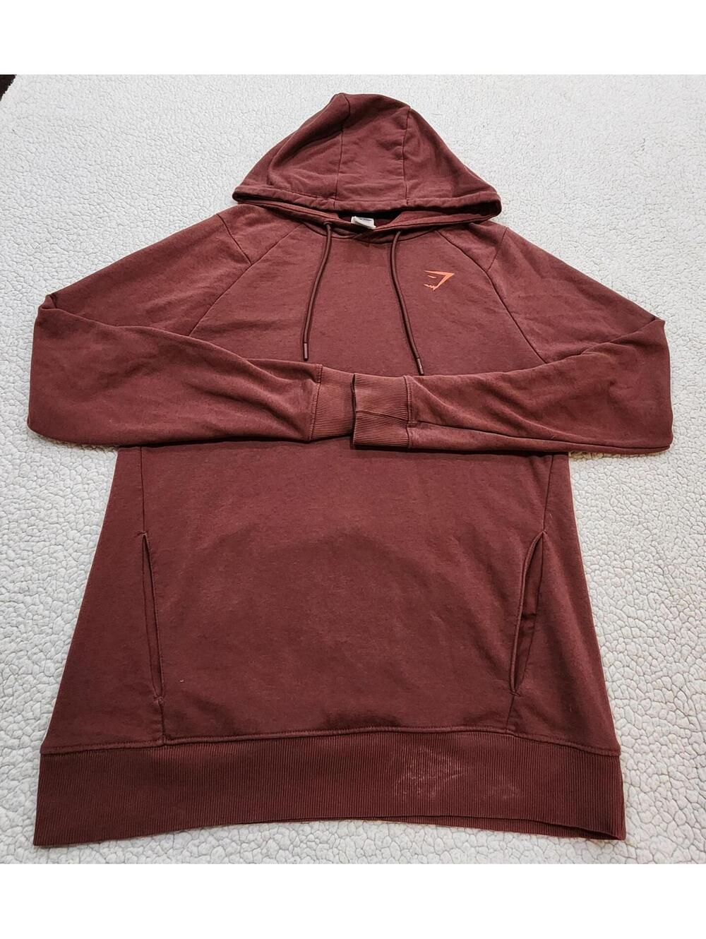 Gymshark Active Hoodie Sweatshirt Pullover Long Sleeve Size Medium Burgundy